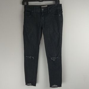 Free people distressed black jeans waist 25